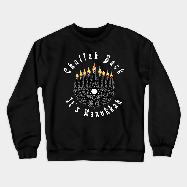 Gothic Happy Hanukkah with David's Star Crewneck Sweatshirt by MetalByte